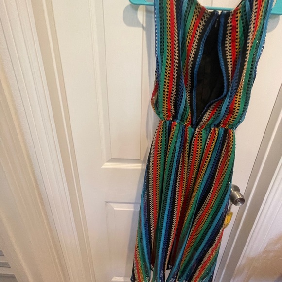 guc eva franco Multicolor Striped perforated Sleeveless Dress 6 - Picture 14 of 15